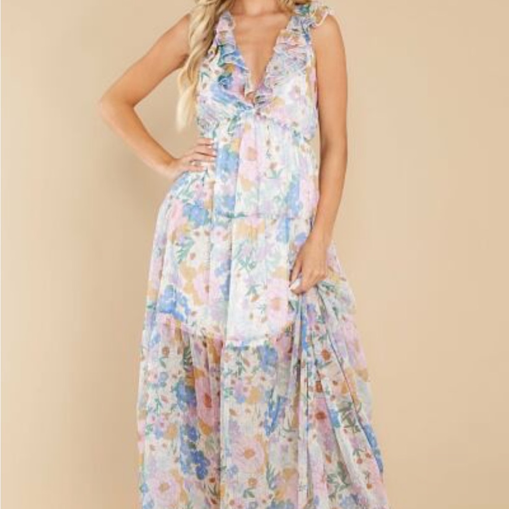 A Million Reasons White Floral Print Maxi Dress